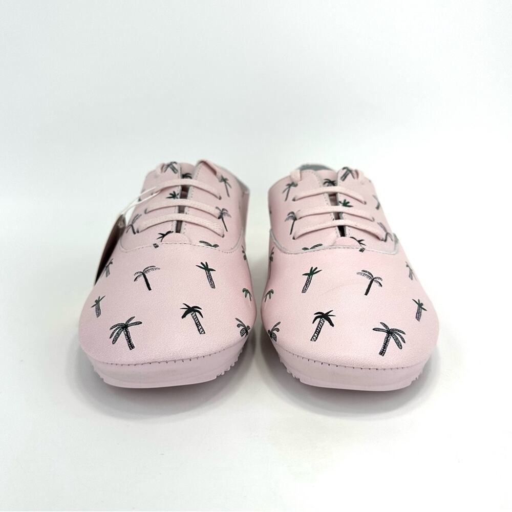 Anothersole Women Flats/Sneakers Sz 8 Pink Leather Palm Tree Print Cushioned New - Picture 11 of 15